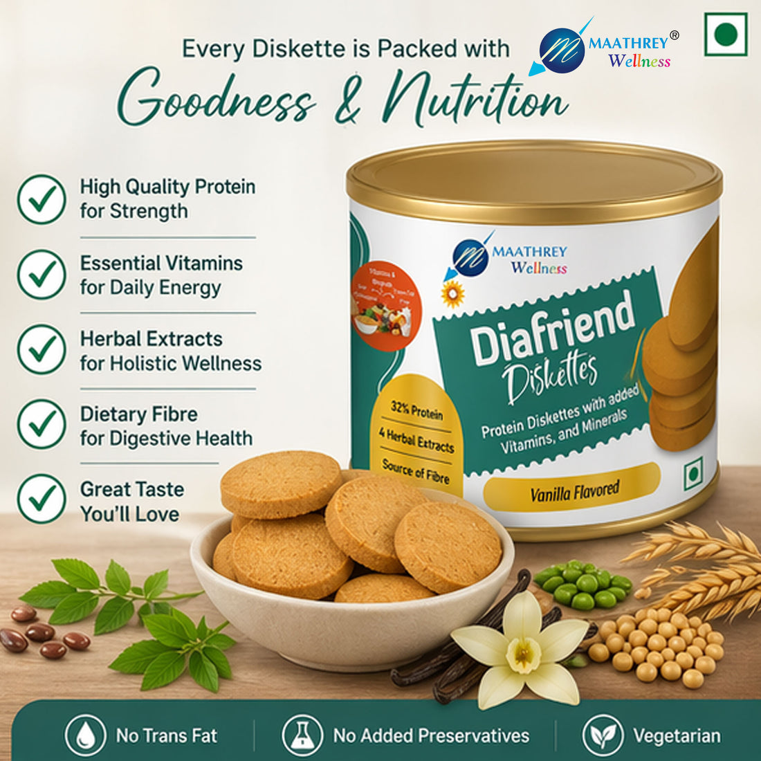 Diafriend Protein Diskettes – High Protein Snack with Vitamins