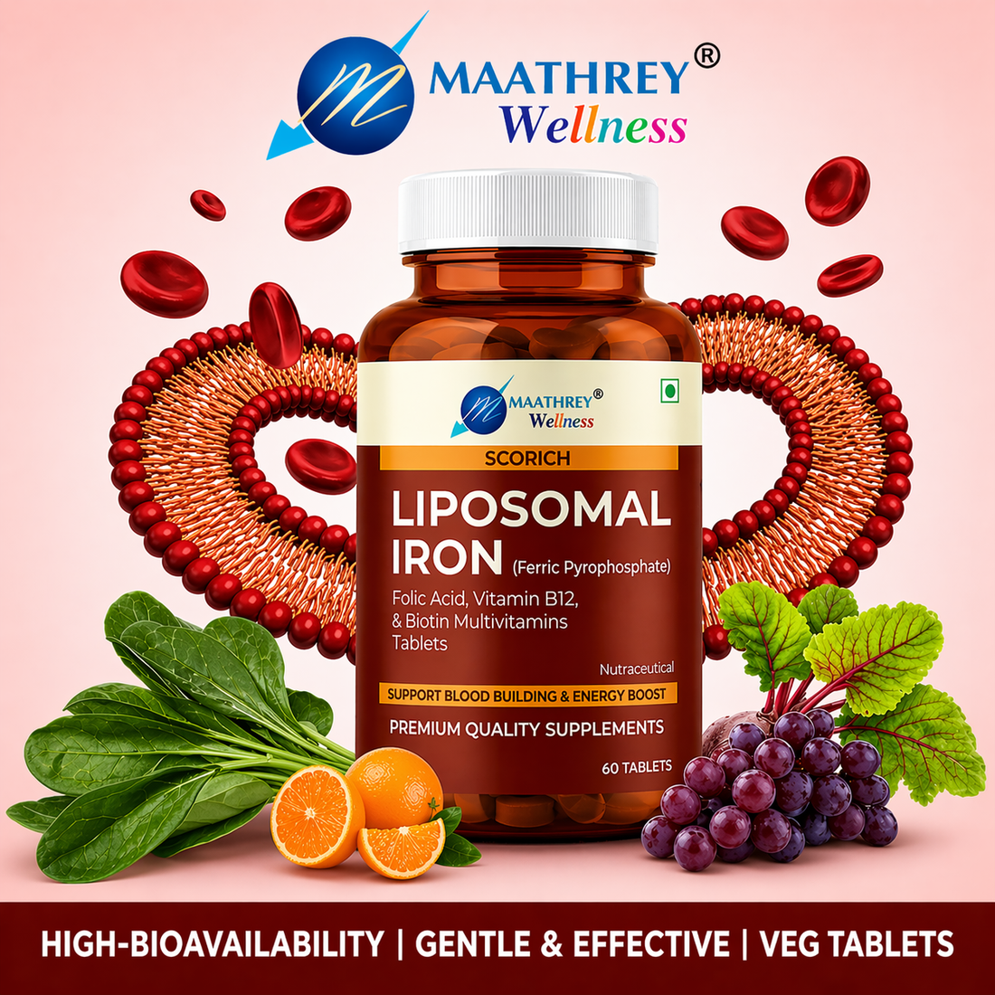 Scorich Liposomal Iron Tablets – For Blood Health & Energy Support