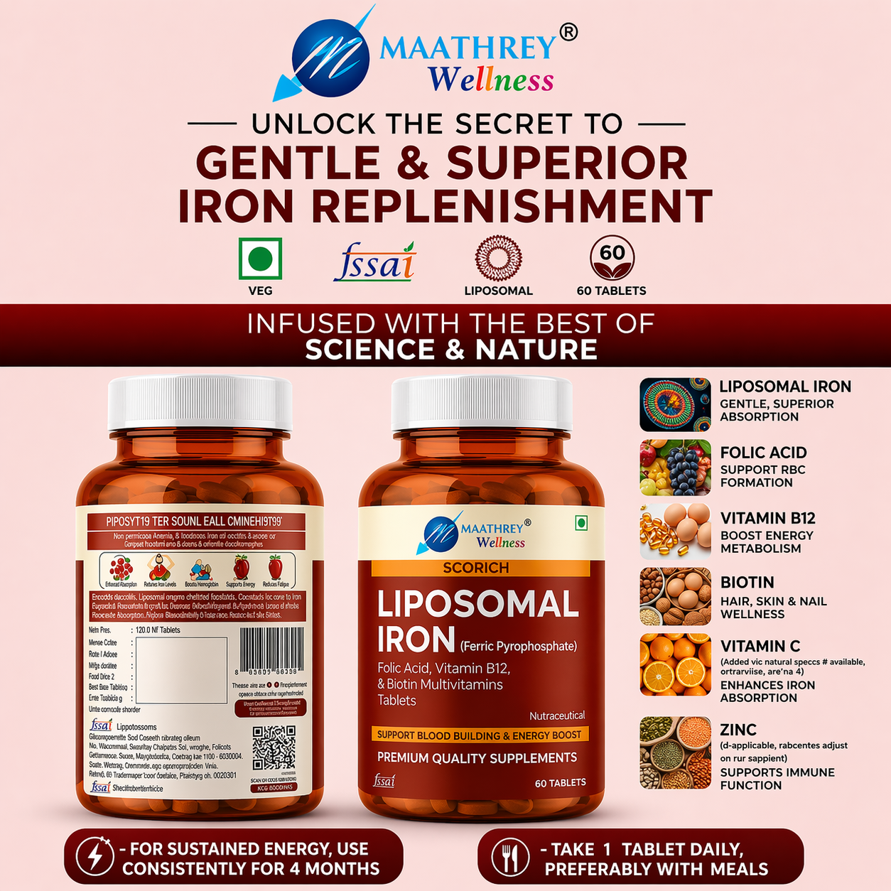 Scorich Liposomal Iron Tablets – For Blood Health & Energy Support
