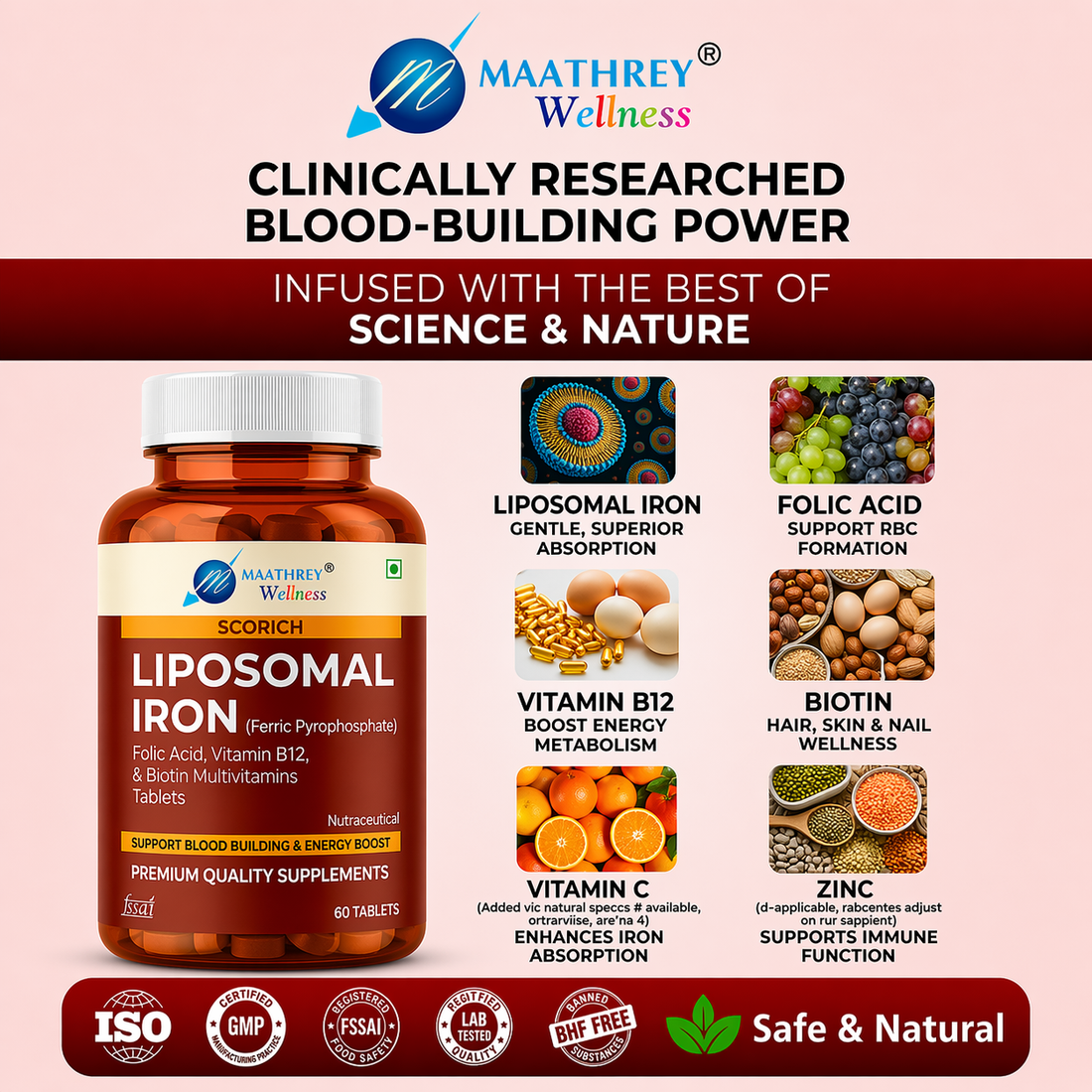 Scorich Liposomal Iron Tablets – For Blood Health & Energy Support