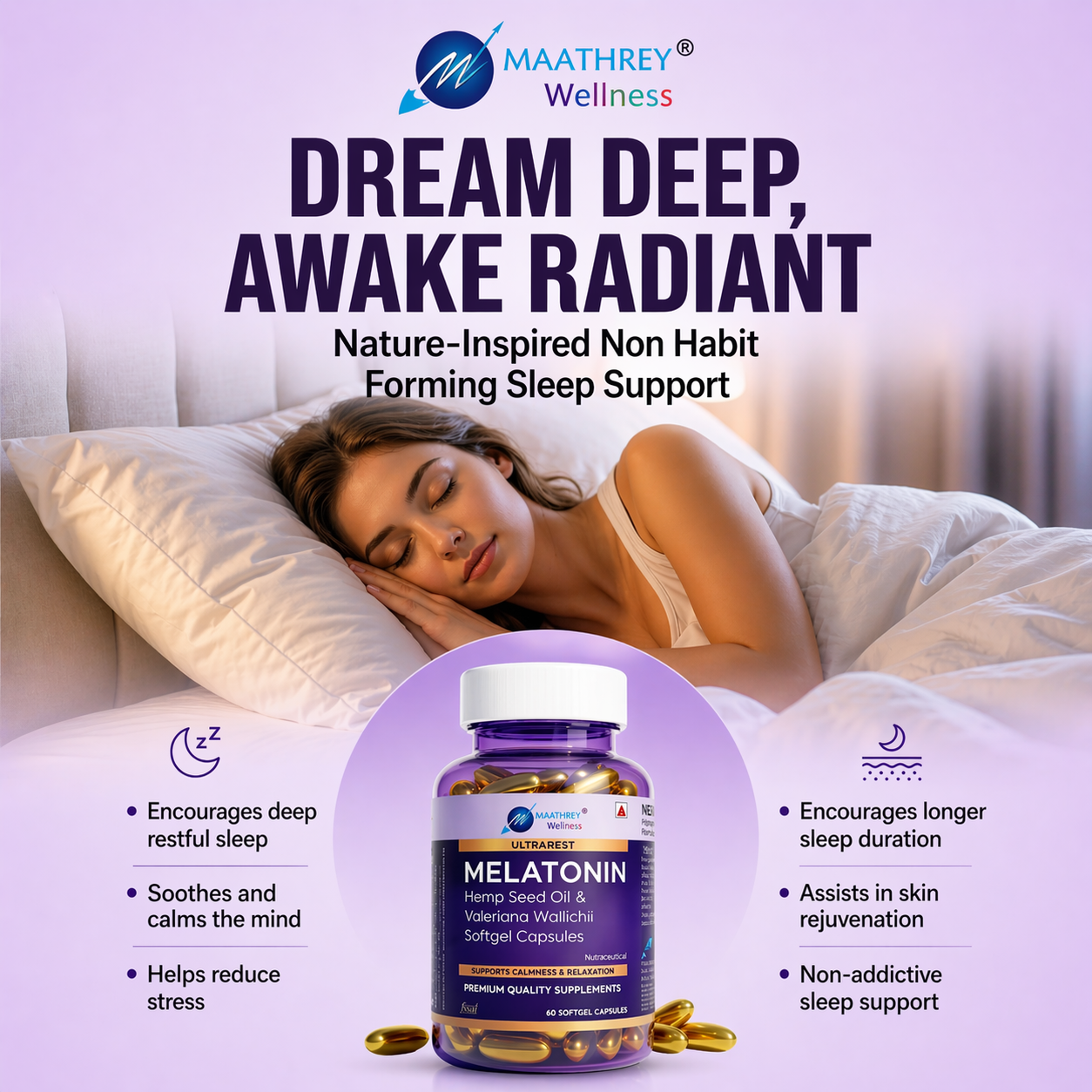 Ultrarest Melatonin Softgel Capsules – For Relaxation & Sleep Support
