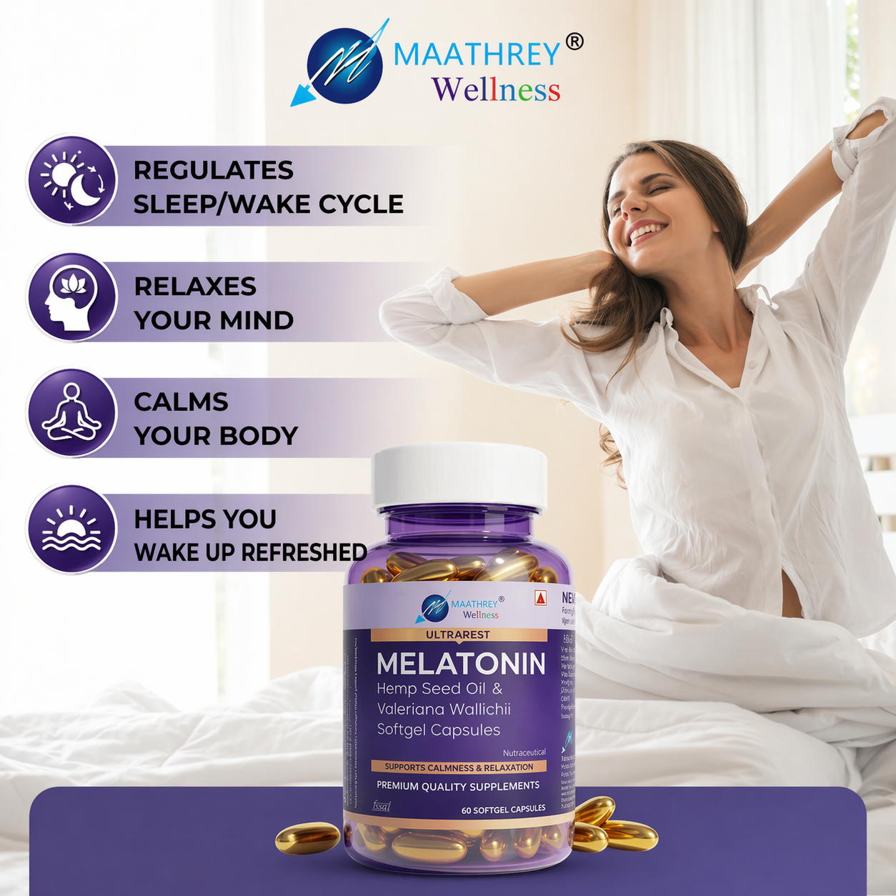 Ultrarest Melatonin Softgel Capsules – For Relaxation & Sleep Support