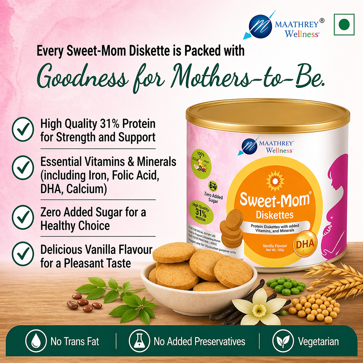 Sweet-Mom Diskettes – Nutrition Snack for Pregnancy & Women