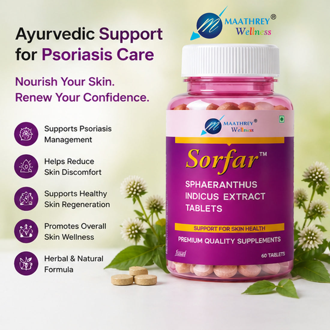 Sorfar Sphaeranthus Indicus Tablets – For Skin Health Support
