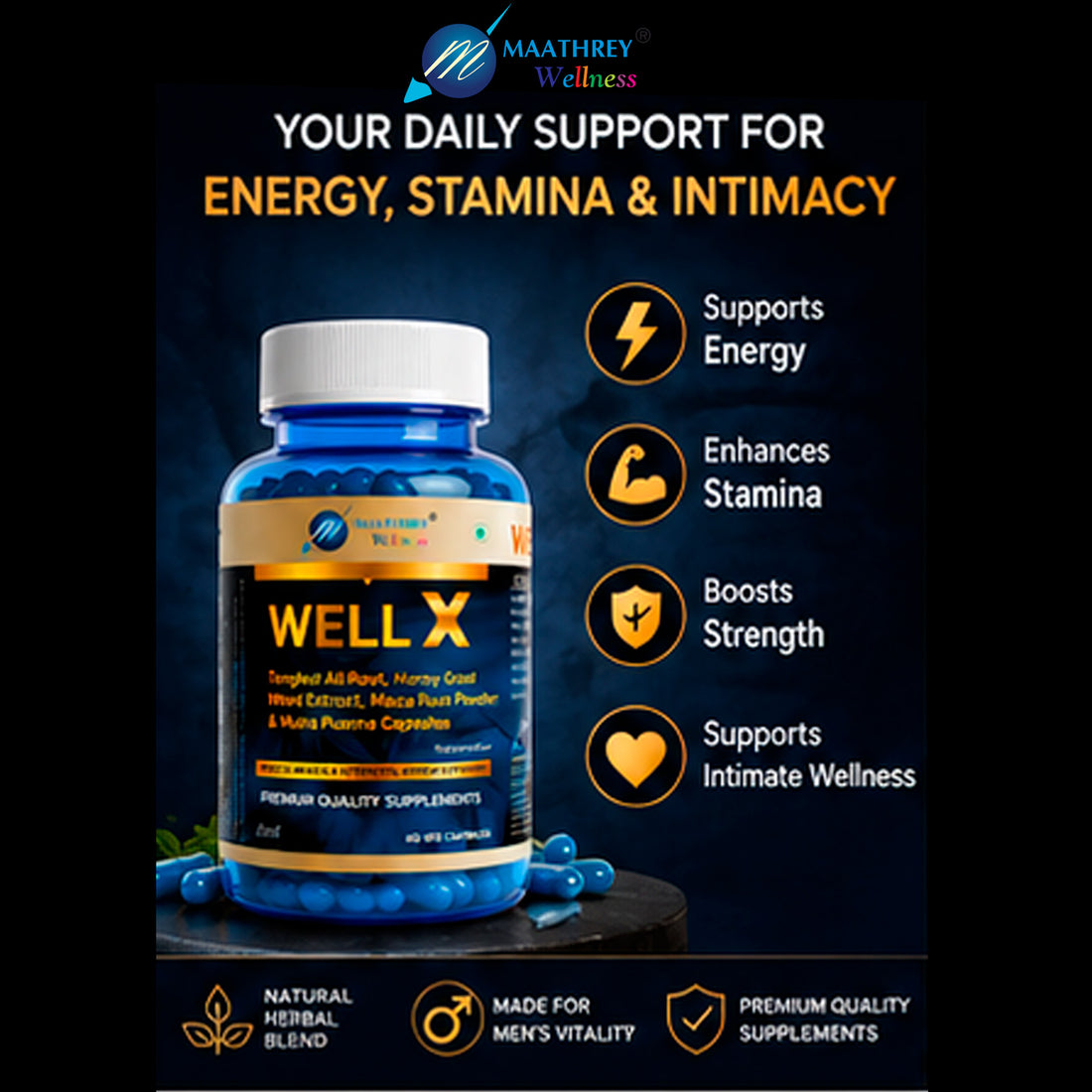 WELL X Herbal Vitality Capsules – For Energy, Stamina & Vitality