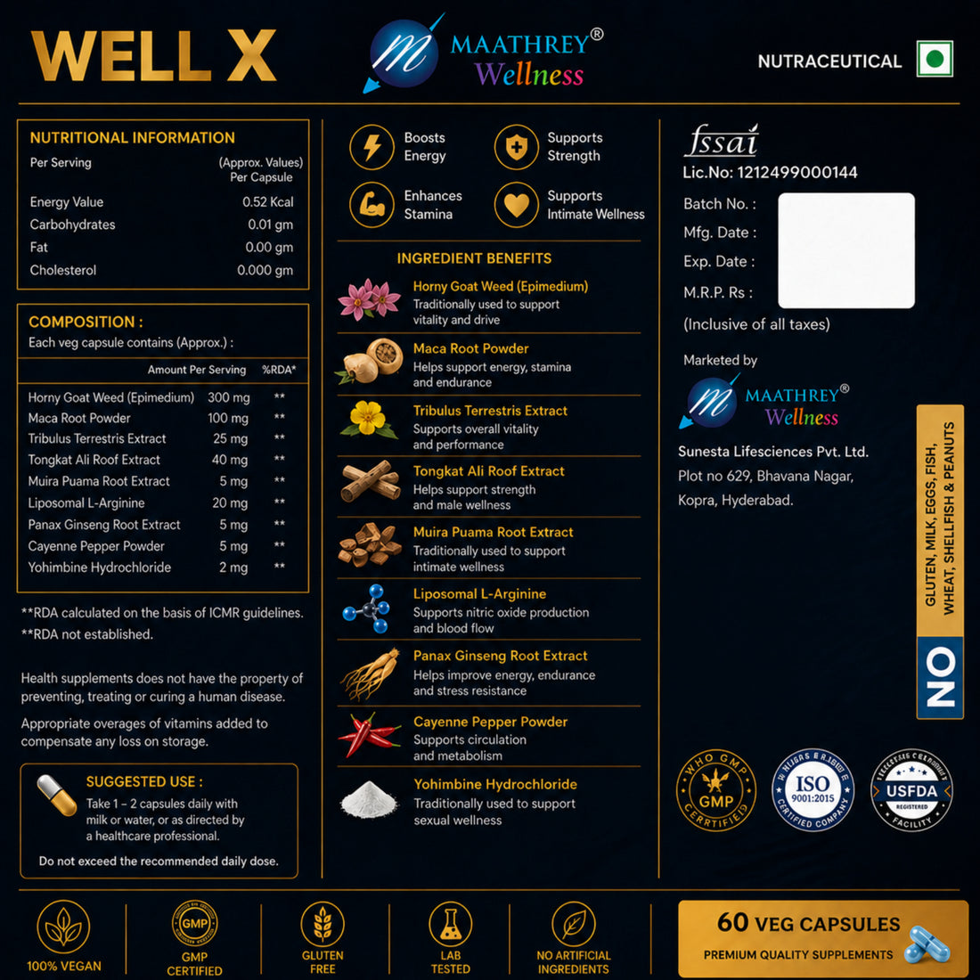 WELL X Herbal Vitality Capsules – For Energy, Stamina & Vitality