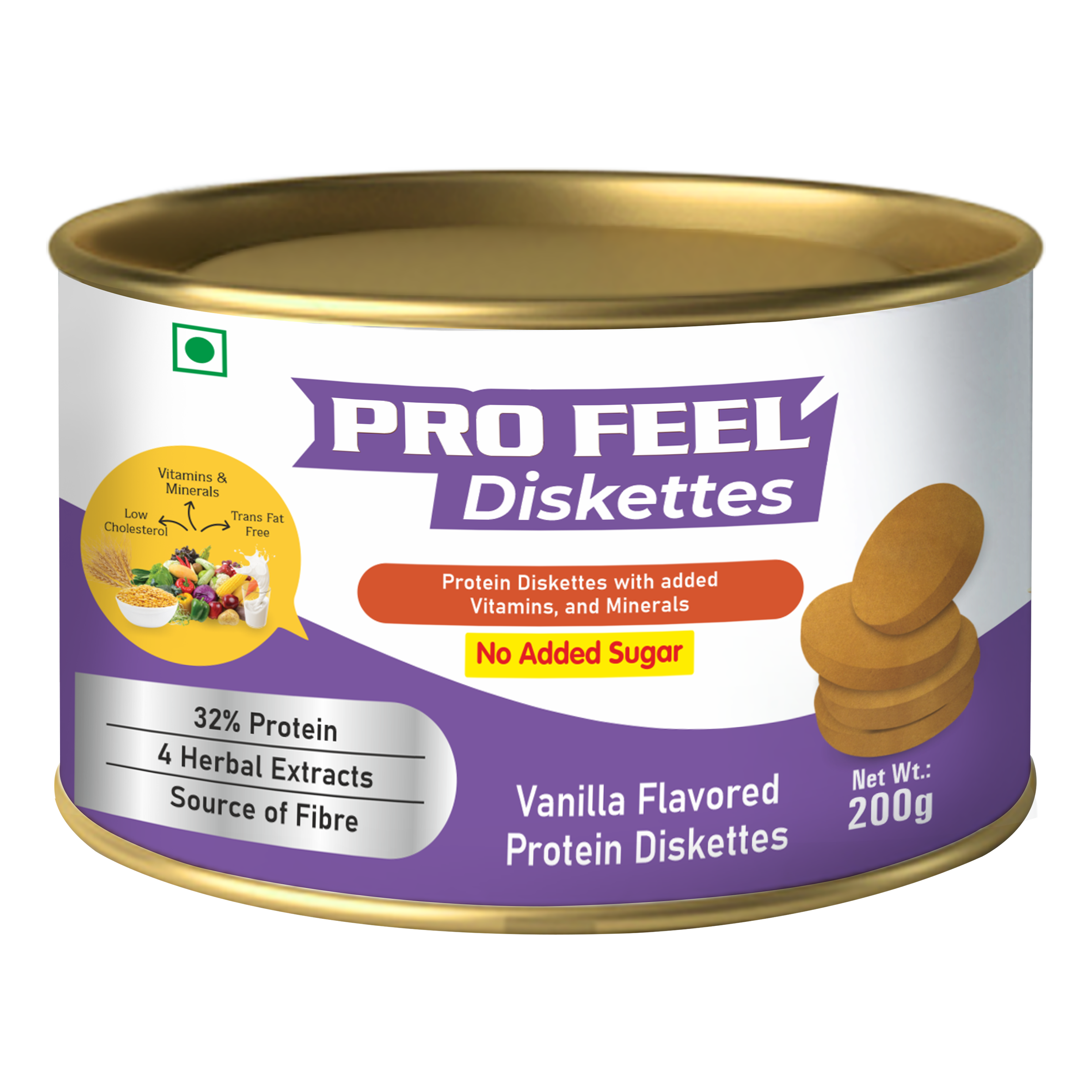 Pro Feel Diskettes – High Protein Snack with No Added Sugar