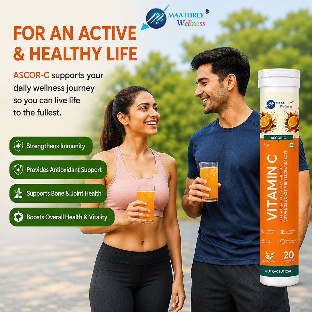 ASCOR-C Vitamin C Effervescent Tablets – Immunity, Bone & Antioxidant Support