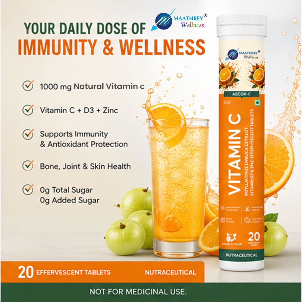 ASCOR-C Vitamin C Effervescent Tablets – Immunity, Bone & Antioxidant Support